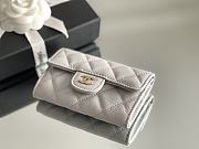 Chanel Classic Card Holder Calfskin Grey Gold 11*8.5*3 - 4