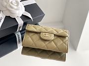 Chanel Classic Card Holder Calfskin Beige Gold 11*8.5*3 - 4