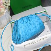 Bottega Veneta Nappa Blue The Mini Pouch 22×12×7cm - 4