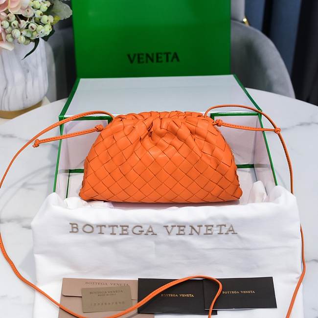 Bottega Veneta Nappa Orange The Mini Pouch 22×12×7cm - 1