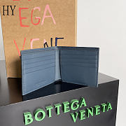 Bottega Veneta Intrecciato Bi-Fold Wallet Blue 11*9.5*1cm - 3