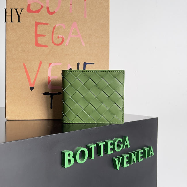 Bottega Veneta Intrecciato Bi-Fold Wallet Tea Leaf 11*9.5*1cm - 1