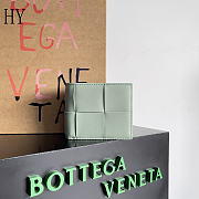 Bottega Veneta Cassette Bi-Fold Wallet New Sauge Silver 10.5*8.8*2.5cm - 1