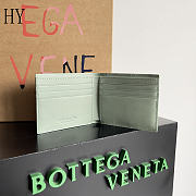 Bottega Veneta Cassette Bi-Fold Wallet New Sauge Silver 10.5*8.8*2.5cm - 3