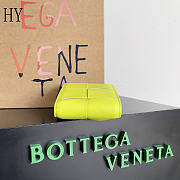 Bottega Veneta Cassette Bi-Fold Wallet Lime 10.5*8.8*2.5cm - 5