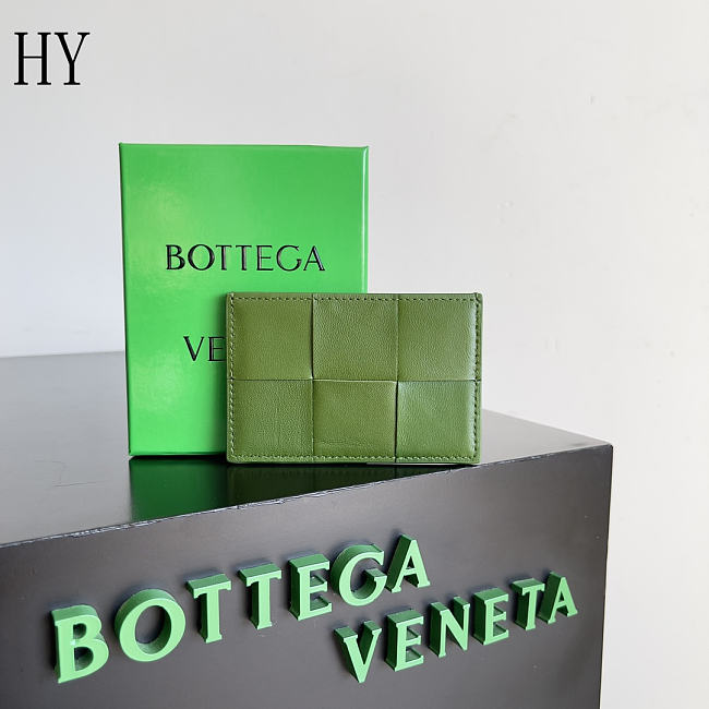 Bottega Veneta Cassette Credit Card Case Tea Leaf 11x7x0.5cm - 1