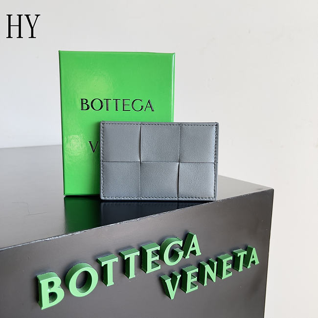 Bottega Veneta Cassette Credit Card Case Grey 11x7x0.5cm - 1