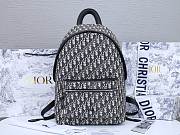 Dior Blue Dior Oblique Canvas Backpack Grey 30×40×15cm - 1