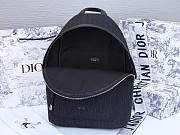 Dior Blue Dior Oblique Canvas Backpack Black 30×40×15cm - 4