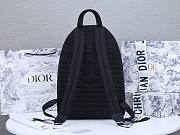 Dior Blue Dior Oblique Canvas Backpack Black 30×40×15cm - 3