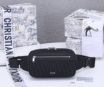 Dior Oblique Jacquard Belt Pouch Black 24×14×5cm