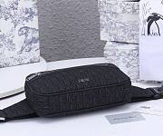 Dior Oblique Jacquard Belt Pouch Black 24×14×5cm - 3