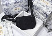 Dior Saddle Pouch Dior Black Oblique Jacquard 23.5x16x3cm		 - 3