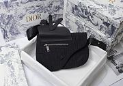 Dior Saddle Pouch Dior Black Oblique Jacquard 23.5x16x3cm		 - 2