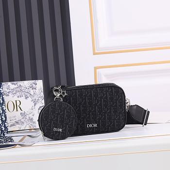 Dior Mini Safari With Money Pocket Black Bag 12×19×3.5cm