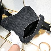 Dior Jacquard Black Oblique Saddle 20x28.6x5cm - 5