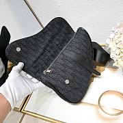 Dior Jacquard Black Oblique Saddle 20x28.6x5cm - 2