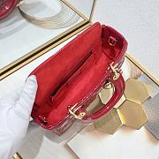 Dior  Lady D-Joy Bag Patent Red 22*6*12cm - 5