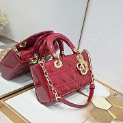 Dior  Lady D-Joy Bag Patent Red 22*6*12cm - 3