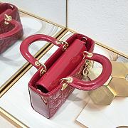 Dior  Lady D-Joy Bag Patent Red 22*6*12cm - 4