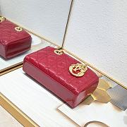 Dior  Lady D-Joy Bag Patent Red 22*6*12cm - 2