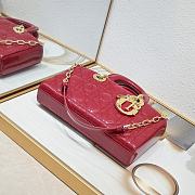 Dior Lady D-Joy Bag Patent Red 26*6*14cm - 5