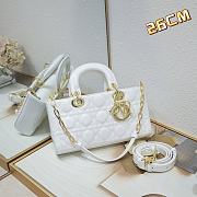 Dior Lady D-Joy Bag Patent White 26*6*14cm - 1