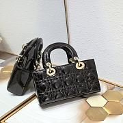 Dior Lady D-Joy Bag Patent Black 22*6*12cm - 2