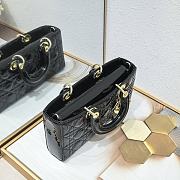 Dior Lady D-Joy Bag Patent Black 26*6*14cm - 4