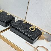 Dior Lady D-Joy Bag Patent Black 26*6*14cm - 3