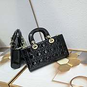 Dior Lady D-Joy Bag Patent Black 26*6*14cm - 2