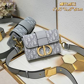 Dior Montaigne Grey Oblique Bag 17.5x11.5x5cm