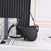 Dior Saddle Bag with Strap Black Gold 25.5*20*6.5cm - 4