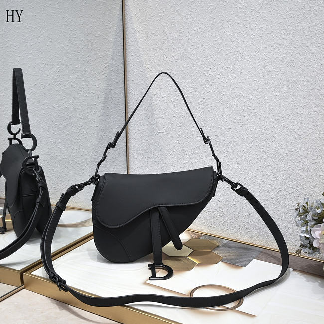 Dior Saddle Bag with Strap Black 25.5*20*6.5cm - 1