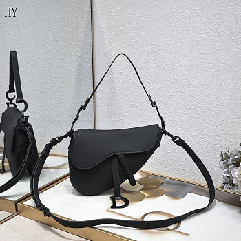 Dior Saddle Bag with Strap Black 25.5*20*6.5cm