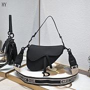 Dior Black Ultra Matte Saddle Satchel 25.5 x 20 x 6.5cm - 1