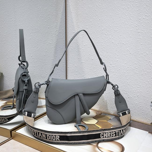 Dior Grey Ultra Matte Saddle Satchel  25.5 x 20 x 6.5cm - 1