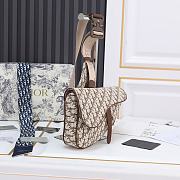 Dior Cactus Jack Oblique Jacquard Saddle Bag Coffee - 20x28.6x5cm - 4