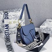 Dior Saddle Bag with Embroidered Strap Blue 25.5*20*6.5cm - 2