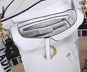 Dior Saddle Bag with Embroidered Strap White 25.5*20*6.5cm - 3