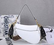 Dior Saddle Bag with Embroidered Strap White 25.5*20*6.5cm - 5