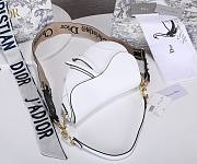 Dior Saddle Bag with Embroidered Strap White 25.5*20*6.5cm - 4