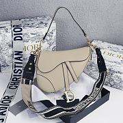 Dior Saddle Bag with Embroidered Strap Beige 25.5*20*6.5cm - 1