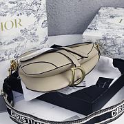 Dior Saddle Bag with Embroidered Strap Beige 25.5*20*6.5cm - 5