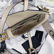 Dior Saddle Bag with Embroidered Strap Beige 25.5*20*6.5cm - 4