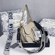 Dior Saddle Bag with Embroidered Strap Beige 25.5*20*6.5cm - 3