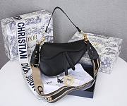 Dior Saddle Bag with Embroidered Strap Black 25.5*20*6.5cm - 1