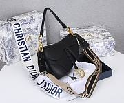 Dior Saddle Bag with Embroidered Strap Black 25.5*20*6.5cm - 4