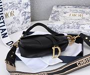 Dior Saddle Bag with Embroidered Strap Black 25.5*20*6.5cm - 2