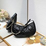 Dior CD Lounge Bag Black Supple Macrocannage 27*16cm - 1